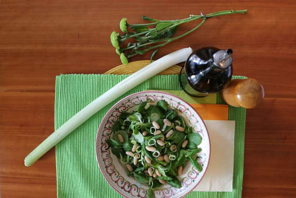 Lamb's lettuce with warm white beans and leek - Eisberg